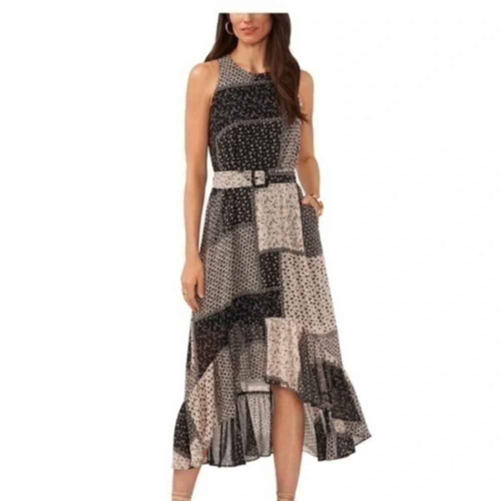 1. State Sleeveless Printed Belted High-Low Dress Size Small